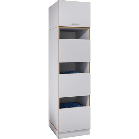 Wäscheschrank 4 Fächern & Türen Rislo