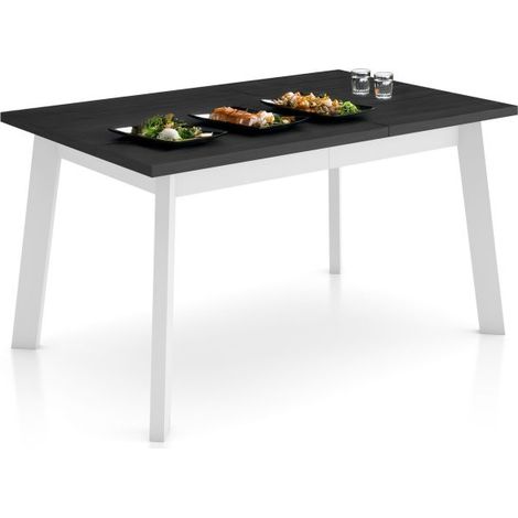 Mesa de comedor Naira 140 Negro Blanco 90cm (ancho) x 74cm (alto) (1/5)