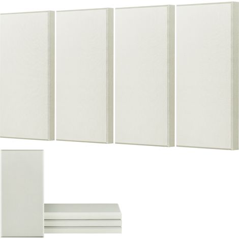 VEVOR Panneau Acoustique Mural Autocollant, Lot de 4, Panneaux Insonorisants Muraux en Fibre de Verre 60x30x5 cm, Isolation Phonique pour Maison, Home Cinema, Studio, Bureau, Salle de Reunion, Beige