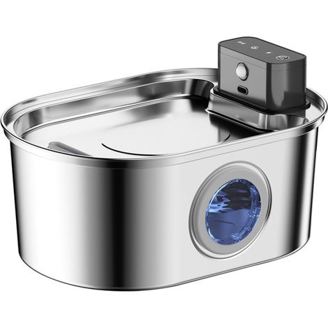 TENGYIF Fontaine à eau pour chat en acier inoxydable de 3,2 L, pompe silencieuse et filtre à 4 étapes, fontaine automatique pour plusieurs chats (modèle à induction de 3,2 L, modèle à induction 4200 m (1/5)