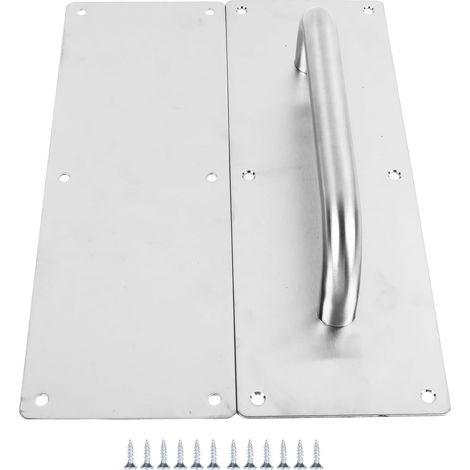 Poignée de porte en acier inoxydable, plaque poussée, commerciale (1/5)