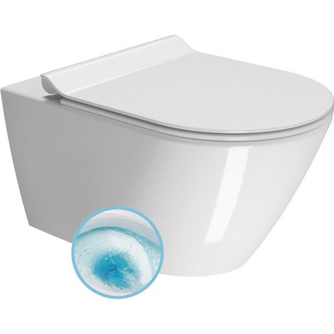 Cuvette de toilettes suspendue KUBE X, GeniusFlush, 36x55cm, blanc ExtraGlaze (1/3)