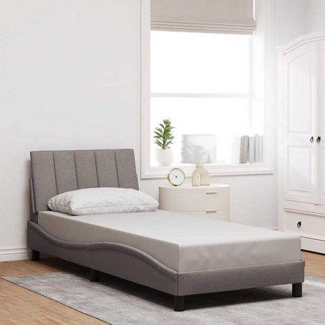 Estructura de cama sin colchón Hanko tela gris taupe 80x200 cm vidaXL (1/5)