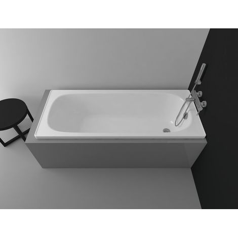 Bañera ALVERANA 120/130/140/150/160/170x70 cm, de acero esmaltado - Dimensiones: 120cm - Fondo antideslizante: CON