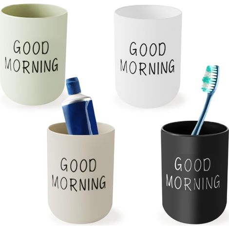 gobelets à brosse dents en multicolores réutilisables porte-brosses portables pour couples lot de 4 Plastique (1/5)