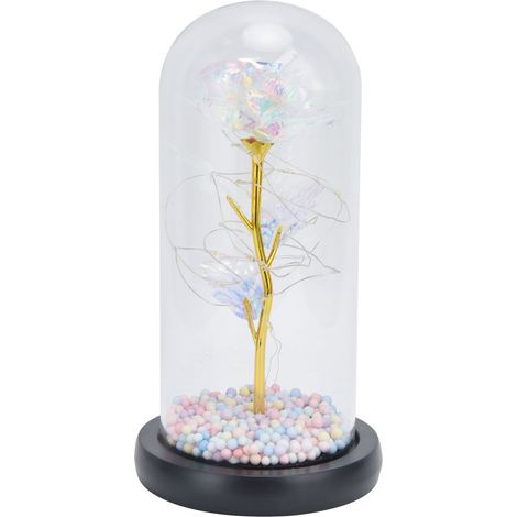 Rose Artificielle LED Multicolore avec Base Noire - Décoration pour Saint-Valentin, Anniversaire, Cadeau Romantique (1/5)
