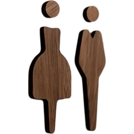 Panneaux de toilettes en bois pour hommes et femmes, panneaux de (1/2)