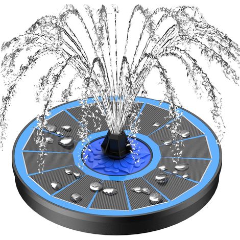 Fontaine Solaire, 3.5W Solaire Flottant Extérieur Fontaine Pompe Bassin Solaire avec 8 Buses pour Bain d'oiseaux, Étang, Piscine, Patio, Jardin Fontaine, Décoration de Jardin