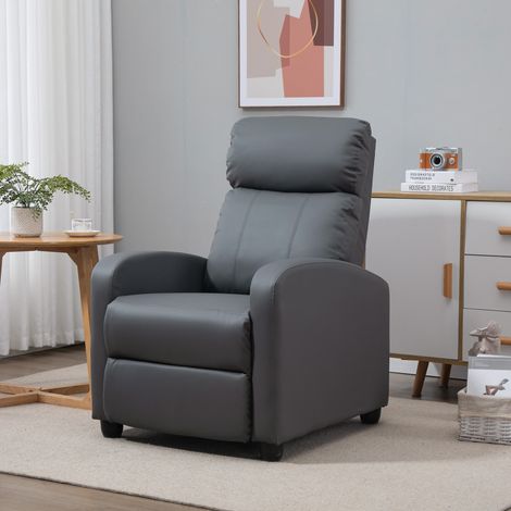 Fauteuil relax massant avec télécommande et 8 programmes, inclinaison et repose-pieds, 68x88x98cm, gris (1/5)