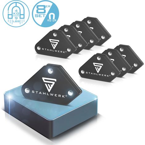 STAHLWERK 2 x staffa per saldatura set di 4 magneti 4 kg 9 lbs staffa magnetica per saldatura