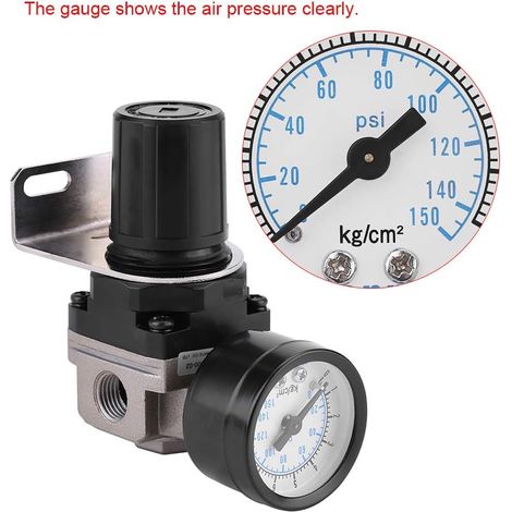Regolatore di pressione dell'aria, AR2000 G1/4 Compressore a controllo pneumatico con manometro, 0,050,85 MPa A
