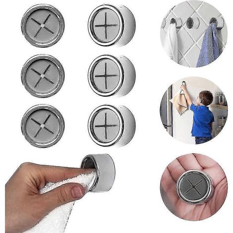 Set mit 6 selbstklebenden Handtuchhaltern mit Haken.