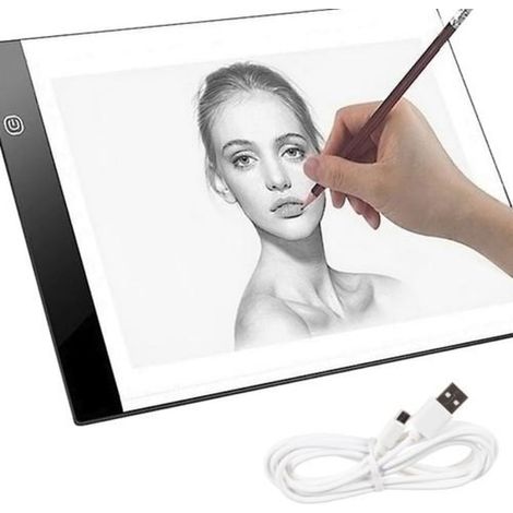 A4 LED Ritplatta - Tableau lumineux / Panneau lumineux - Portable blanc (1/5)