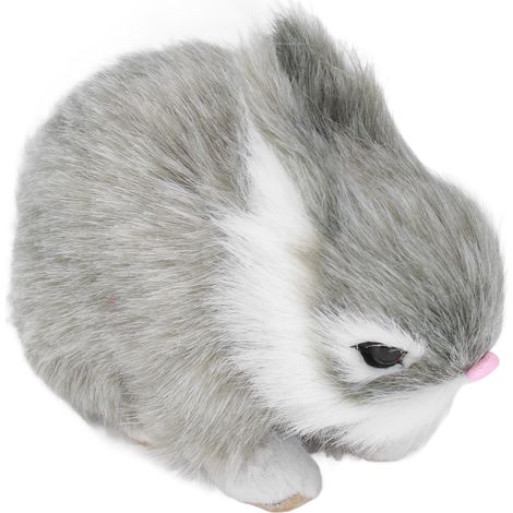 Lapin en Peluche Miniature Décoration de Table Gris Doux et Durable (1/5)