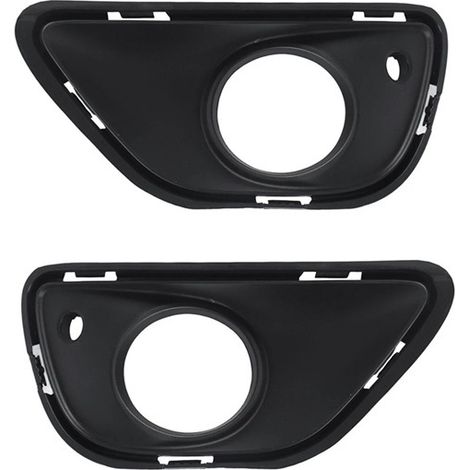 Black material: ABS. One pair of left and right front bumper fog light bezels for Porsche Cayenne 9585058. (1/5)