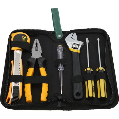 Kit d'outils (tournevis, clé, pince, stylo électrique, mètre ruban, couteau) (1/5)