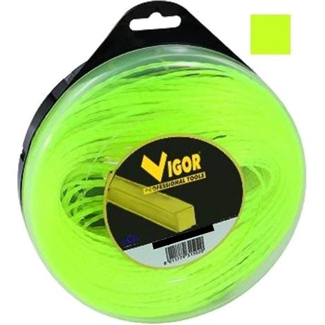 FILO DECESPUGLIATORE TAGLIAERBA VIGOR QUADRO IN NYLON GIALLO MT.30 MM 4