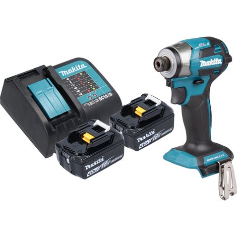 Llave de impacto sin cable Makita DTD 173 SM 18 V 180 Nm 1/4" sin escobillas + 2x batería recargable 4,0 Ah + cargador