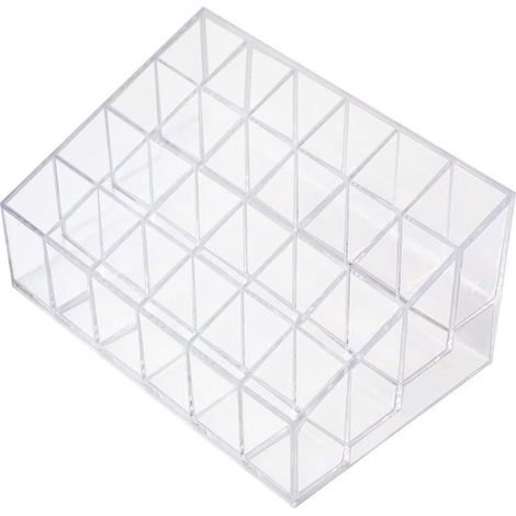 Caja de almacenamiento transparente - Caja para objetos pequeños - Organiza cosméticos - 24 compartimentos cuadrados - 95 x 143 cm - Transparente (1/5)