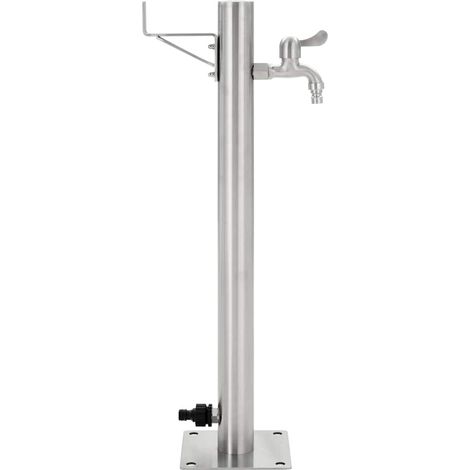 Maison Exclusive - Colonne à eau de jardin ronde Acier inoxydable 65 cm (1/5)