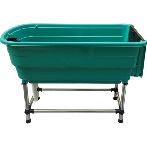 Baignoire d'angle démontable 124x60cm – Hauteur 90cm – Surface antidérapante – Porte amovible – Pour chiens jusqu'à 50kg – Chadog (1/3)