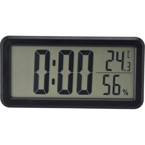 Réveil numérique Portable noir, température et humidité, horloge électronique numérique LCD murale pour dortoir et bureau (1/5)