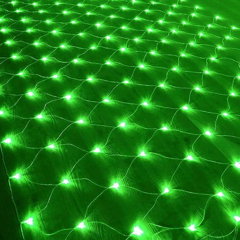 Filet lumineux 192LED, guirlande lumineuse étanche à piles, rideau de lumière maillé pour jardin extérieur intérieur Noël mariage fête décor mural (Multicolore, 3x2M) (1/5)
