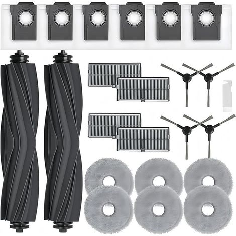 Kit d'accessoires pour aspirateur robot Dreame L10s Pro Ultra Heat/L10s Ultra Gen 2/L40 Ultra AE/X30 Ultra/Mova E30 Ultra - Comprend 2 brosses principales, 6 sacs à poussière, 6 tampons de nettoyage (1/5)