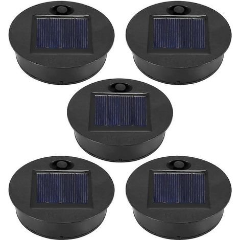 Lot de 5 pièces de rechange pour lampes solaires (diamètre supérieur 7 cm, diamètre inférieur 6 cm), 7 LED blanc chaud étanches - Parfaitement étanches-AquaForge (1/5)