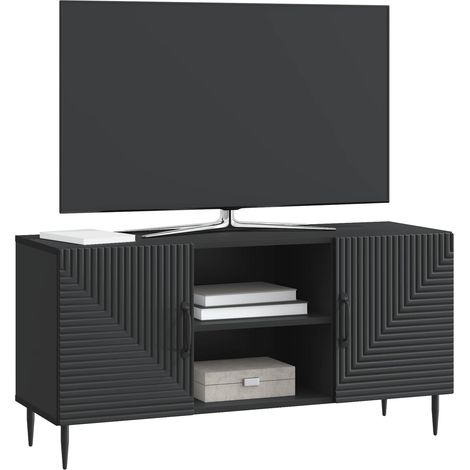 Maison Exclusive - Meuble TV Noir 102 x 34,5 x 50 cm Bois d'ingénierie (1/5)
