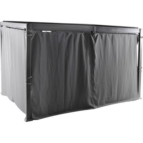 Cortinas para cenador Avila Gris oscuro - Para Avila 4 x 3 m (6 cortinas) - Hespéride