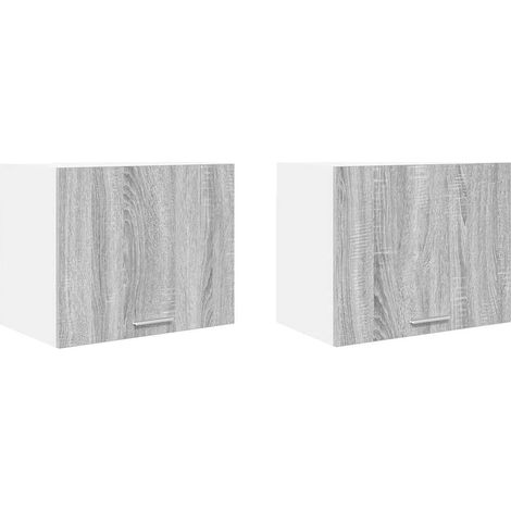 Maison Exclusive - Armadio pensile 2 pcs Grigio Sonoma e Bianco 50 x 31 x 40 cm