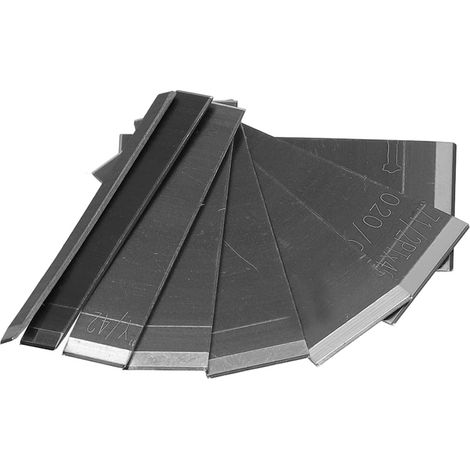 Ensemble de 8 grattoirs à cuir de différentes tailles, en acier, avec coffret de rangement. Convient pour couper le cuir, le plastique, le caoutchouc et la corde. (1/5)