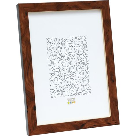 Cadre Photo avec Filet Doré Bois de Loupe Brun 15 x 20 (1/5)
