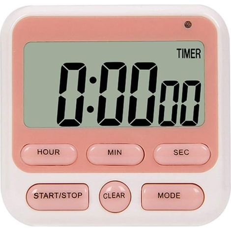 Kitchen Timer, Digital Visual Timer, 24 Hours Magnetic Clock, Stopwatch, Countdown Timer with Large LCD Display, Large LCD Display, Loud Alarm for Kitchen Shower Bathroom (1/4)