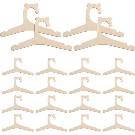 Lot de 20 cintres pour bébé : cintres antidérapants en bois, cintres pour vêtements pour enfants, pantalons, jouets, vêtements (1/4)