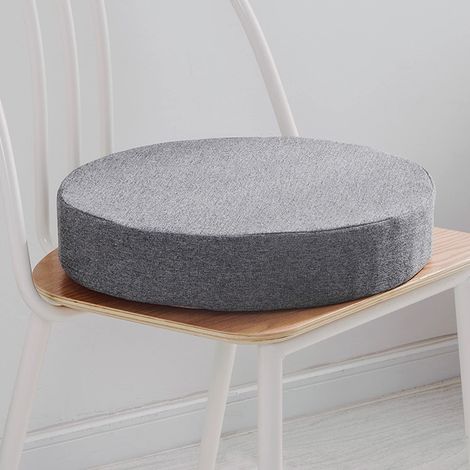 Round Dining Chair Cushion, Kitchen Garden Chair Pad, Removable Slipcover for Indoor Outdoor, Living Room, Patio, Office, Shop - 45 x 45 x 8 cm - Grey (1/4)