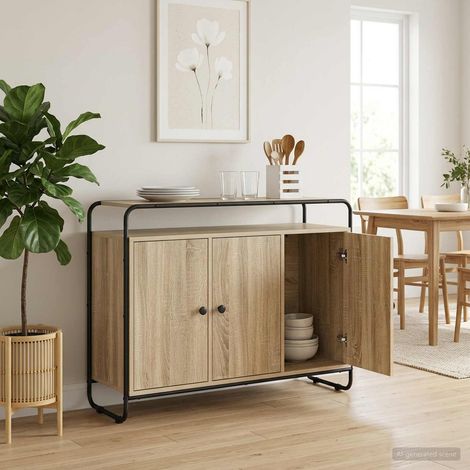 Aparador Roble Sonoma 102 x 35 x 75 cm Madera de ingeniería (1/4)