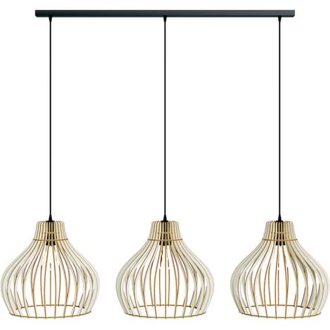[NEUWERTIG] Euluna Hängeleuchte Barrel Mit Holzschirmen Deckenlampe Deko Pendelleuchte 954 B-Ware