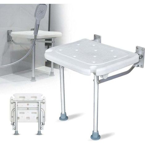 Chaise de douche pliante. Siège de douche pliant avec pieds. siège de douche mural tabouret de bain pour personnes âgées supporte jusqu'à 440 kg. 40 x 32 x 42 cm