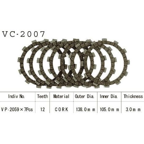 Kit Disques d'Embrayage Garnis Cross Tzr 250 1987/1992 (1/2)