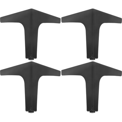 galvanisierte Eisen-Möbelbeine für Sofa, Nachttisch, Couchtisch – 4er-Set – 13 cm (1,8 mm dick) Schwarz (1/5)