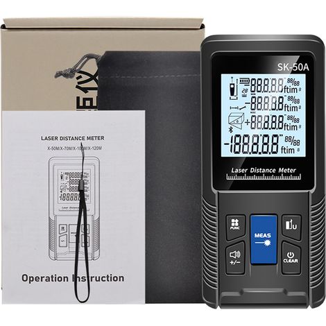 Télémètre numérique intelligent avec zone de volumes continus unique, modes de mesure de Pythagore, fonction réglable, résistant à l'eau IP54. (1/5)