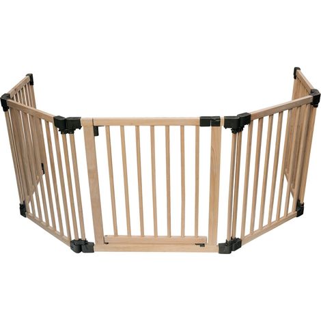 Safetots Barrière De Sécurité Multi-panneau En Bois, Avec Porte, Jusqu'à 336cm De Largeur X 76cm De Hauteur, Bois