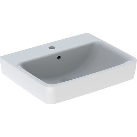 Geberit Renova Plan, Waschtisch, 65x48 cm, 1 Hahnloch, mit