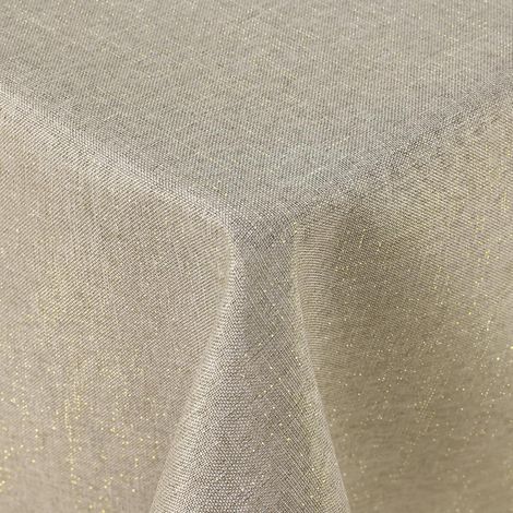 Nappe aspect lin 140x140 cm lavable brillante déperlante carrée
