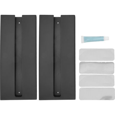 Lot de 2 porte-verres à vin noirs et rouges, en plastique autocollant, étagère suspendue pour bar ou cuisine. (1/5)