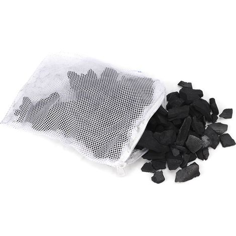 Carbón activado de bambú de 500 ml para acuarios de agua dulce y salada – Negro, diámetro 0,5–5 cm (1/5)