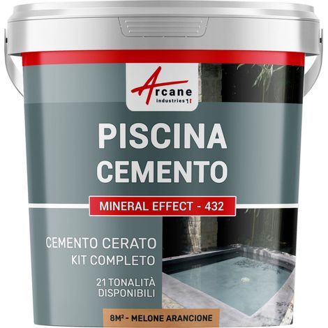 Kit microcemento color grigio topo per piscina in calcestruzzo - 8 m² Arancione Melone - ARCANE INDUSTRIES