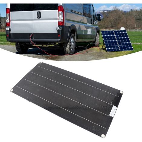 100-W-monokristallines Solarmodul, schwarz, mit MC4-Kabelset für Wohnwagen, Camping und Outdoor-Aktivitäten (1/5)
